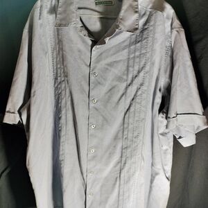 Cubavera Light Gray Button-Up Shirt